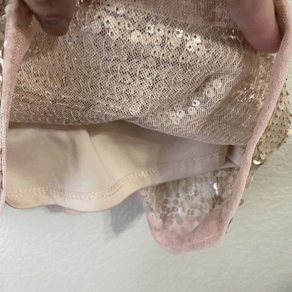 Adrianna Papell Dress Womens Size 2 Sequins Party Rose Gold - Picture 4 of 9